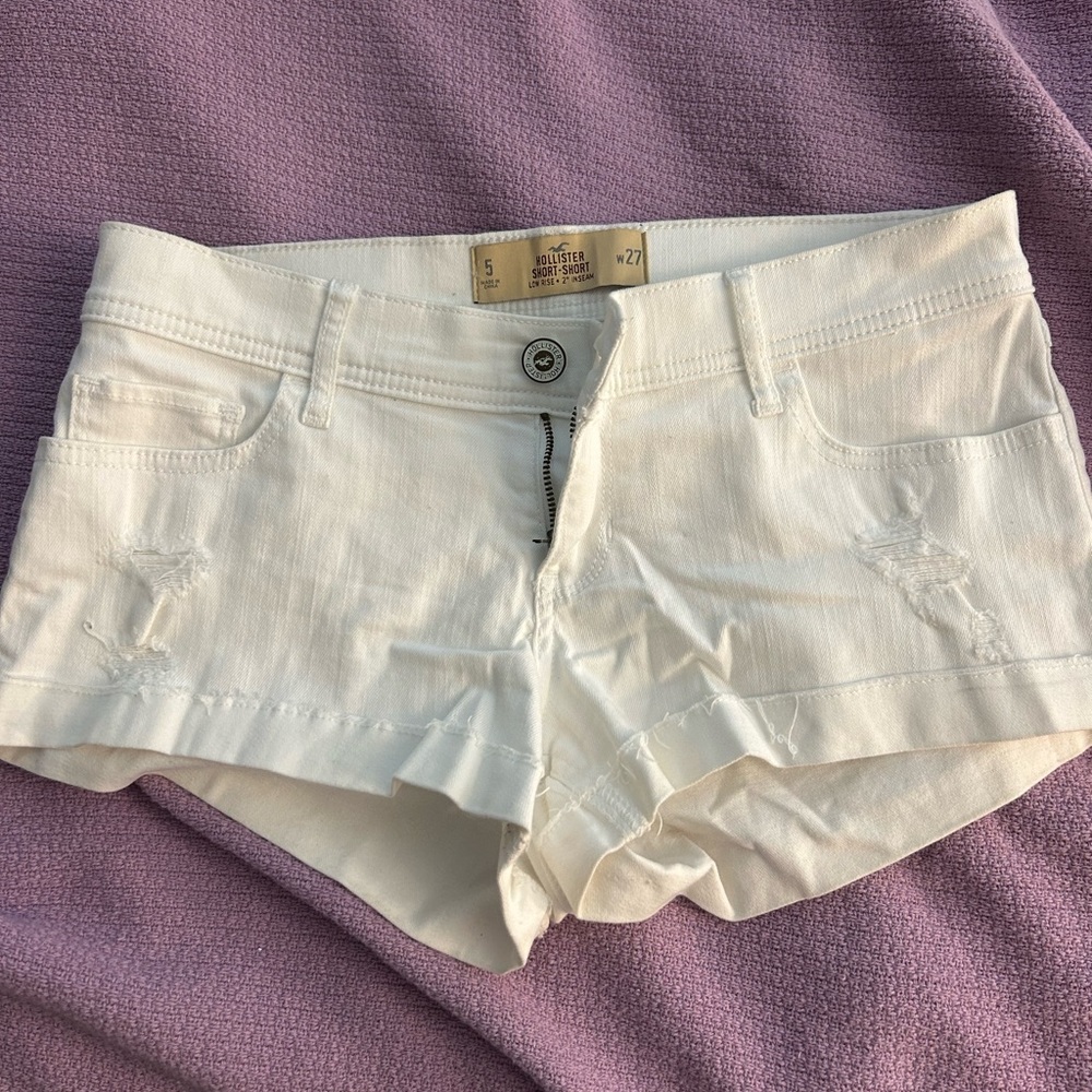Hollister White Jean Shorts for Women